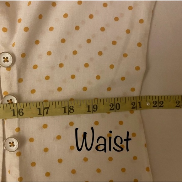 Anthro Maeve Yellow Polka Dot Louise Wrap Tie Sleeve, EUC - Picture 16 of 16